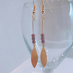 アメジストラスター✖︎ゴールドリーフピアス/イヤリング♡