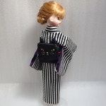ハロウィン　リカちゃん　着物　黒猫の帯①