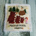 切手のような刺繍ブローチ
