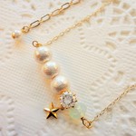 《在庫追加》frozenblueXmasコットンパールと聖夜に瞬くひとつ星ネックレス