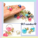 2WAY✨ガラスドームピアス✨ラインストーンキャッチ