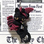 【送料無料】やさぐれ黒猫のハロウィン★キャンディ*あみぐるみストラップ