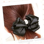 ブラックグログランリボンのシンプルヘアゴム♡