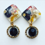 押し花レジンスクエア イヤリングorピアス