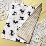 猫たちのガーゼハンカチ・白～ワッフル～