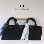 【バンダナ付き♥︎】ブラック×シンプル×帆布トートバッグ