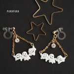 【再販】ハロウィン★仲良しオバケのイヤリング(ピアスへの変更可)minne秋の新作デイズ