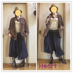 メンズ、ユニセックス、秋色、茶、かわいいシャツジャケット💖内側のストライプが可愛いよ❣️❣️