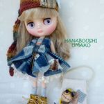 ＊ミディブライスお洋服９点セット＊デニムパッチ風ワンピース＊靴＊帽子＊