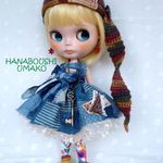 ＊デニムパッチ風ワンピースコーデ＊７点セット＊ blythe outfit＊ブライス ＊ ブライス ＊ワンピース・ブーツ・帽子＊