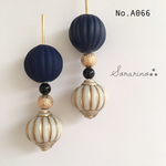 No.A066 大人ブルーの✪︎アンティークピアス