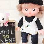 黒）4点セット♡ボトムス+トップス+ニット帽 メルちゃん♡
