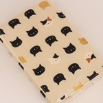【文庫本】ゴムバンド栞付ブックカバー★黒ねこ 三毛猫★和調
