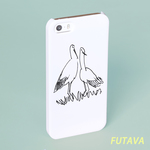 ＊仲良しコウノトリ＊スマホケース 白 機種選べます コウノトリ トリ 鳥 こうのとり 鸛 巣 鳥の巣 Xperia iPhone Android 8 XR