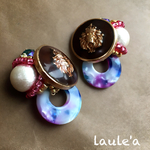  【no.173】ライオンボタンの大粒ピアス