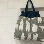 【サイズ大】バッグインバッグ *シロクマ×チェック おむつポーチ