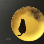 秋の夜長に。月見猫のプレート