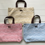 新色♡リボンが可愛いスカラップ模様のレッスンバッグ 
