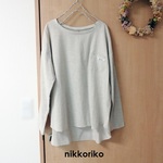 布帛Tシャツ　コットンリネン　霜降りストーングレー