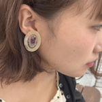 Tortoiseshell rose earing/pierce