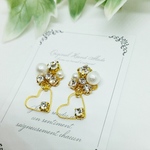 送料無料♪クリアビジュー  ハート♡ ピアス