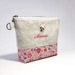 peachnana様オーダー品☆犬の手刺繍の化粧ポーチ