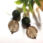 300円☆ビリジアンラウンド☆クリアアンティークコインのピアス/イヤリング