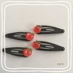 ぽってりりんごのヘアピン    4本セット