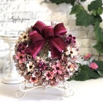 【20%オフ】23cm/モーヴピンクグラデーションの秋桜のリース