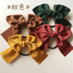 秋色 ビッグリボン ヘアゴム