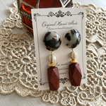 べっ甲カボション✱ウッドパーツピアス