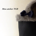  en hiver☆ファーバッグ☆A4サイズ☆mokubaファー☆リボン