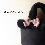 en hiver☆ファーバッグ☆A4サイズ☆mokubaファー☆リボン