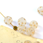  12mmすりガラス風*frosty gold star beads* クリア ビーズ