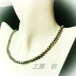 再販!! Ａランク・５ミリ珠ブルーブラック系淡水パールのネックレス（プリンセスタイプ）