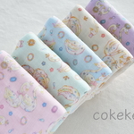 🍏 メルヘン⭐︎スワン💎 ふわふわ&やわらか８重ガーゼ ハンカチ♪５枚セット（無添加ガーゼ使用）