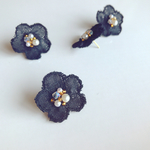 Franceレースのお花ピアス( ¨̮ )