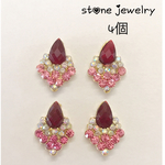 【再販】stone jewelry  ワインレッドドロップ