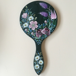 トールペイント手鏡、木製