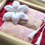 和風　リングピロー　白ゆり