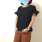 袖フレアフリル♡トップス♡黒