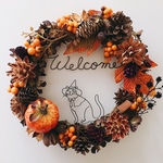 のんびり猫のハロウィンリース