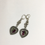 silver heart rose pierce/earing