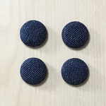 DENIM DARK NAVY ROUND BUTTON CABOCHONS