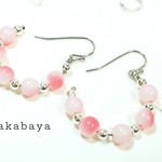 桃色フープピアス