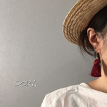 秋色タッセルピアス(ボルドー)