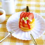 3段いちごパンケーキイヤホンジャック/ストラップ★