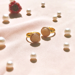 再販 beige button ring