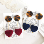 べっ甲×ベルベット ハートピアス♡