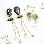 真夜中のコウモリ★流星キャッチ付きピアスセット